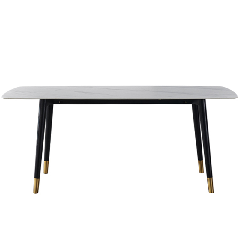 Light extravagant rock plate table modern minimalist rectangular stone 1 2 m Customize small family type Nordic home solid wood dining table