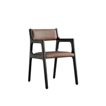 Nordic solid wood dining chair modern simple ash wood soft bag light luxury book custom leather room back chair restaurant Home