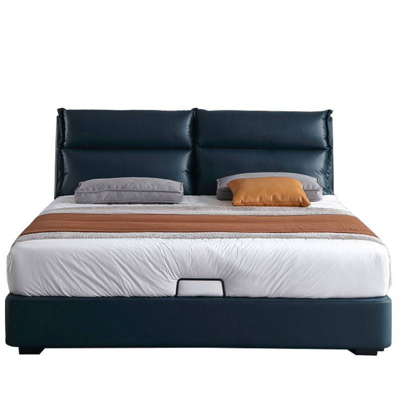 Nordic Tech Bunk Bed-Free Minimalist Modern Light Lavish Small Family Soft Bag Double Bed Master Bedroom 1 8 m Bart bed