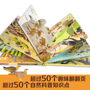 揭秘沙漠 呦呦童揭秘自然翻翻书 揭秘系列儿童翻翻书3-6-9-12岁启蒙认知绘本追溯生命起源深入沙漠世界生物科普大百科图画书籍