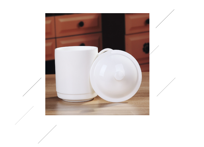 Pure white ipads porcelain cup with the LOGO of jingdezhen ceramic cup with cover cup meeting gift custom cups printing words
