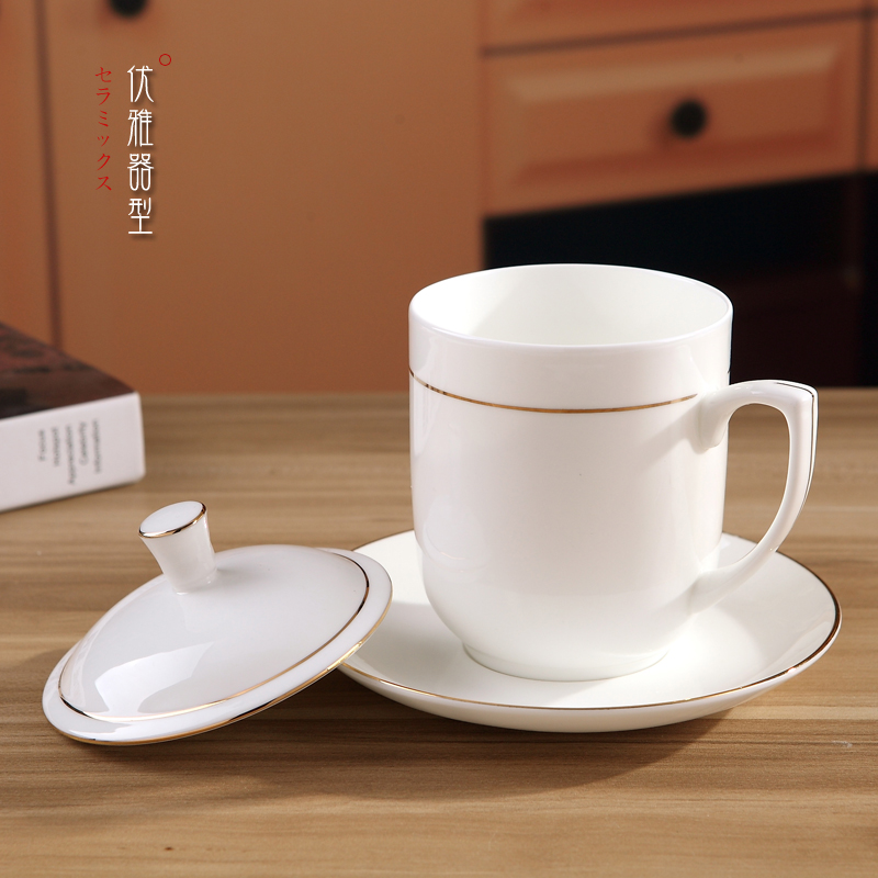 Jingdezhen ceramic cups with cover cup up phnom penh ipads porcelain cup office cup hotel conference room, tea cups