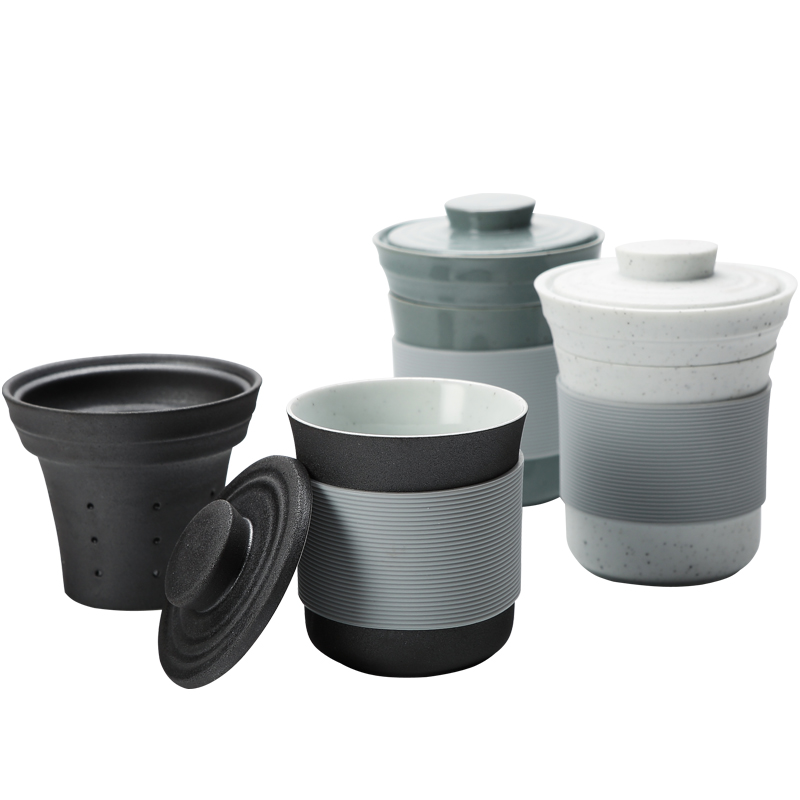 Ceramic cup with cover to filter water separation character kung fu tea cup master cup gift single CPU suits for