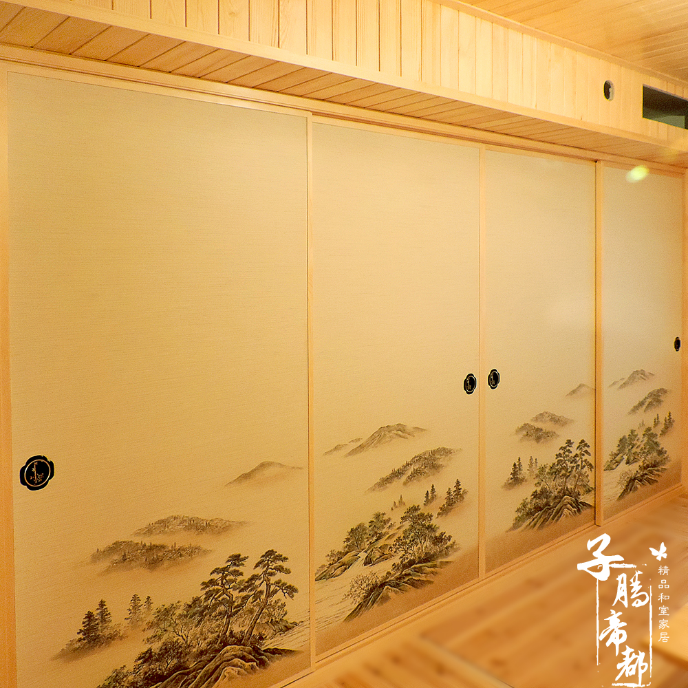 Professional custom manufacturers move door cherry wood and room tatami Mifus door door door door closet sliding door