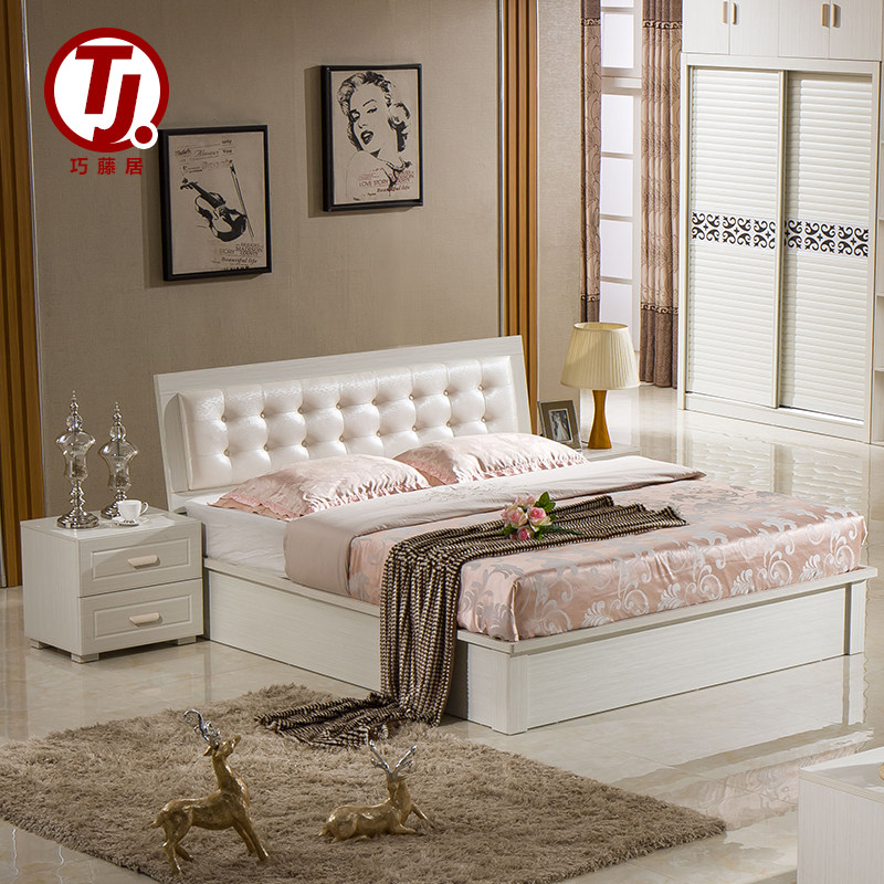 Multifunctional high - box plate pneumatic beds 1 5 m 1 8 m storage double bed modern minimal small household single bed