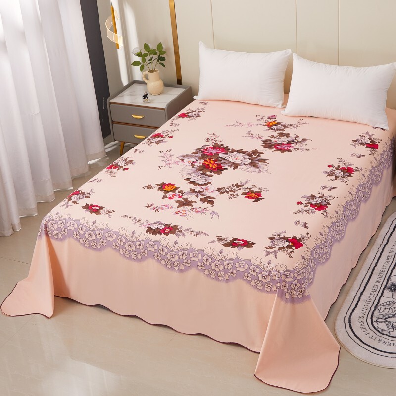 Pure Cotton Old Shanghai National-Style Bed Sheet, Thickened, Full Cotton Brushed Twill, Traditional Nostalgic Chinese-Style Peony Flower Bed Sheet Pure Cotton Old Shanghai National-Style Bed Sheet, Thickened, Full Cotton Brushed Twill, Traditional Nostalgic Chinese-Style Peony Flower Bed Sheet