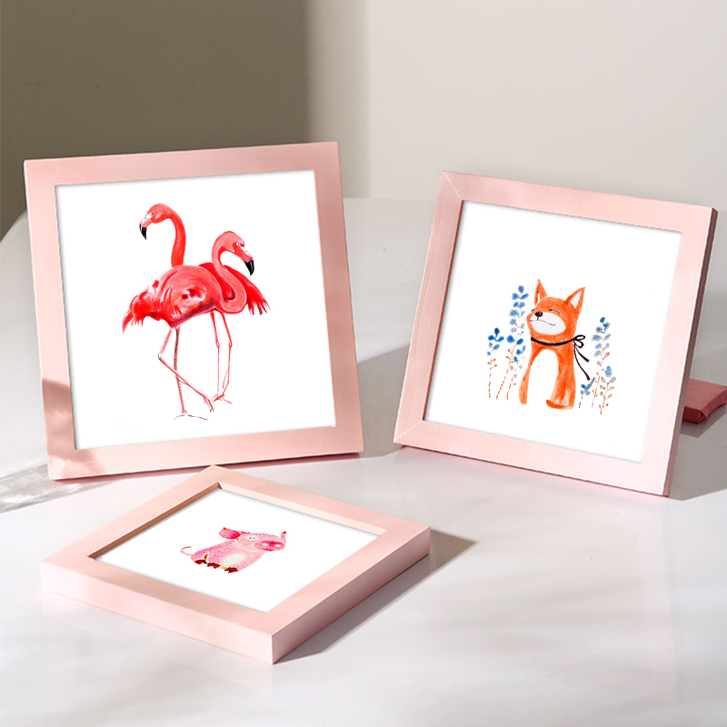 Solid Wood Square Picture Frame Display Stand 7-Inch 6 Cross-Stitch Diamond Painting Frame 33 Outer Frame Mounting 38 Chinese Painting Frame Wall Hanging