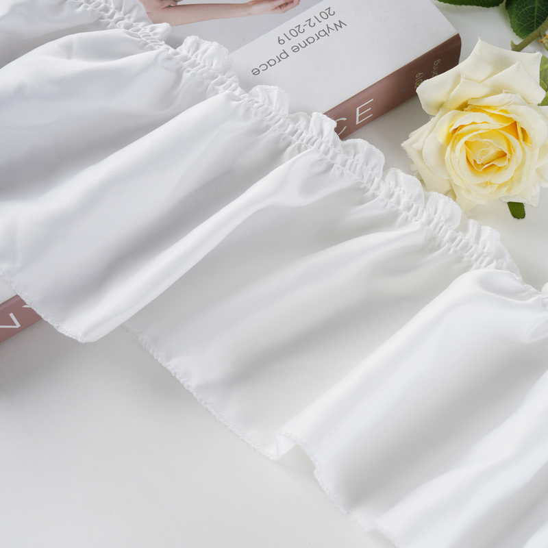 French-Style Curtains with Ruffled Edges, Side Panel Splicing, Beautiful Vertical Edge Seams, Decorative Accessories, Sofa Cream Style M-503