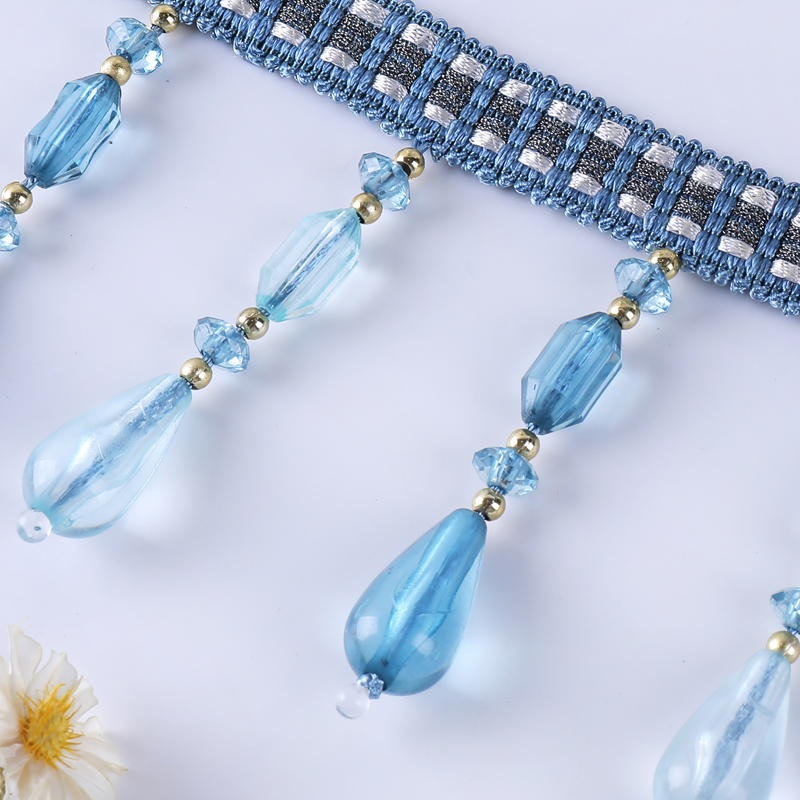 Factory direct sales curtain crystal bead lace decorated lace curtain accessories accessories lace