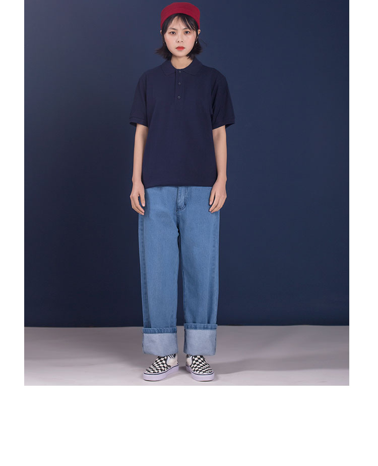 Mùa hè Nhật Bản retro sinh viên loose ve áo POLO áo sơ mi trung tính BF màu rắn Harajuku Paul áo sơ mi ngắn tay T-Shirt nữ áo thun ba lỗ nữ