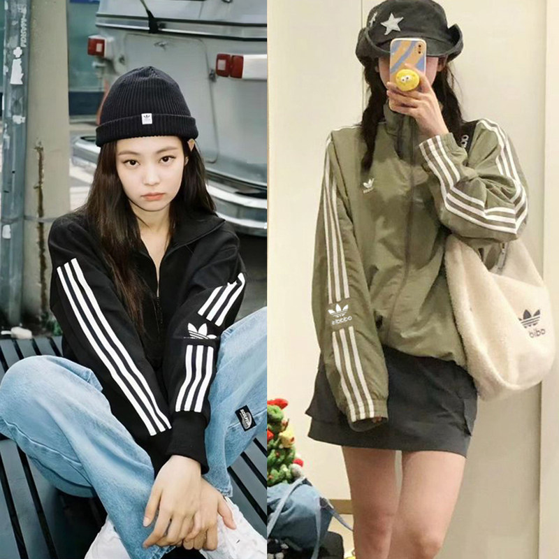 Jennie-Style Clover Trendy Casual Sports Jacket Couple Style Casual Versatile Loose Top Set