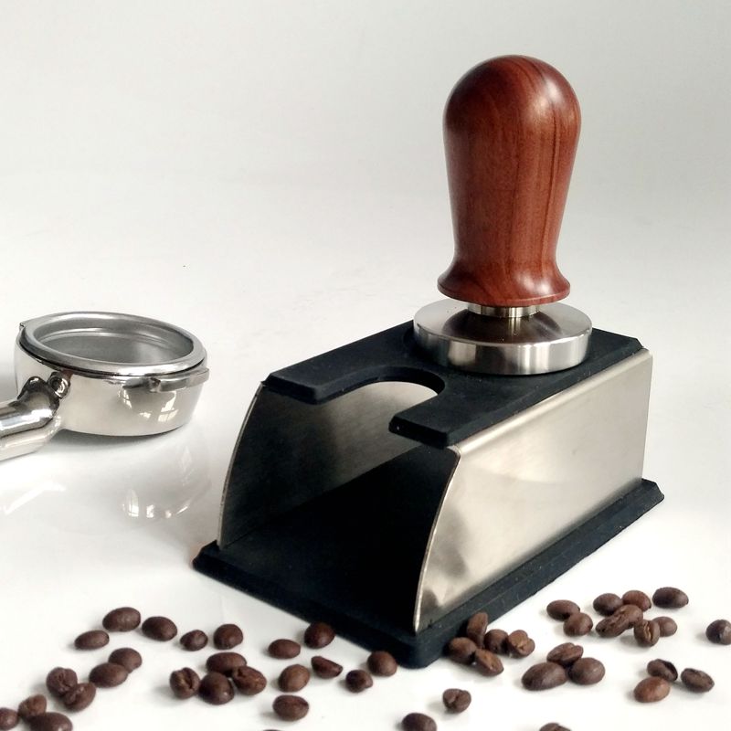 Cà phê Tamper 30LBS áp lực không đổi bột cà phê bột búa gỗ rắn xử lý 304 cơ sở thép không gỉ - Cà phê phin cafe đẹp