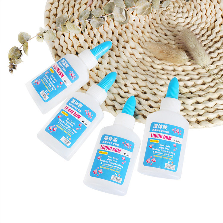 Children liquid glues transparent adhesive tape Water Elementary students Manual glue 40ML crystal clay liquid glue stickiness well