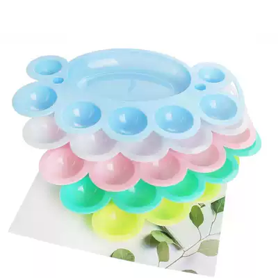 Little feet palette oil painting palette diy painting watercolor gouache acrylic pigment 8-hole Art palette