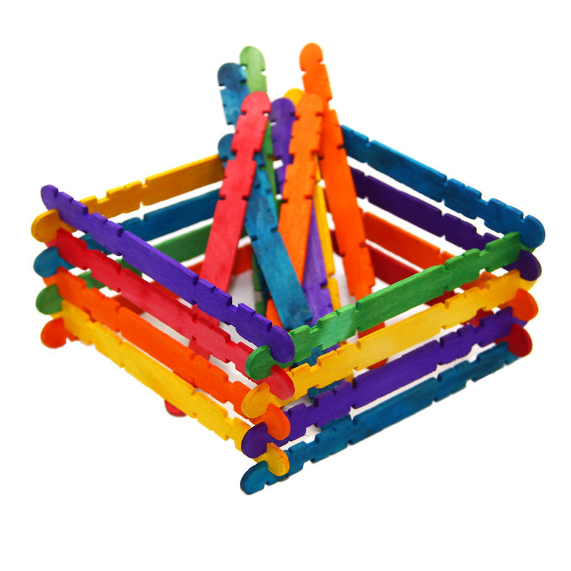 Original Wood Color Wooden Bar Nursery Handmade Creative Making Material Color Ice Cream Stick Ice Stick DIY Model