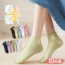 Socks Lady Midbarrel Socks Spring Autumn style Deodorant Autumn Winter Day Department Short Socks Black Ins Tide Stockings Stockings Stockings Jacket