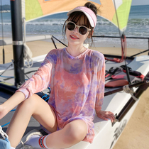 Casual Swimsuit Woman Three Sets Loose Long Sleeve Sunscreen Student Movement Conservative Split to Hide Slim and Large Breasts