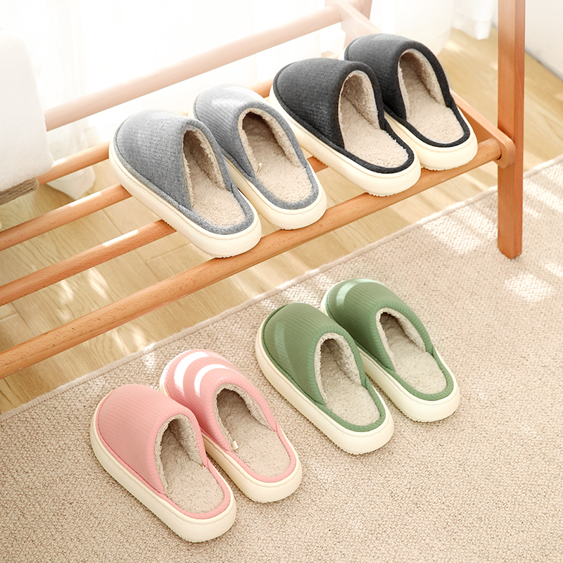 Antibacterial Cotton Slippers Women Winter Home Thick Bottom Winter Indoor Home Lovers NEW HAIR SLIPPERS 2021