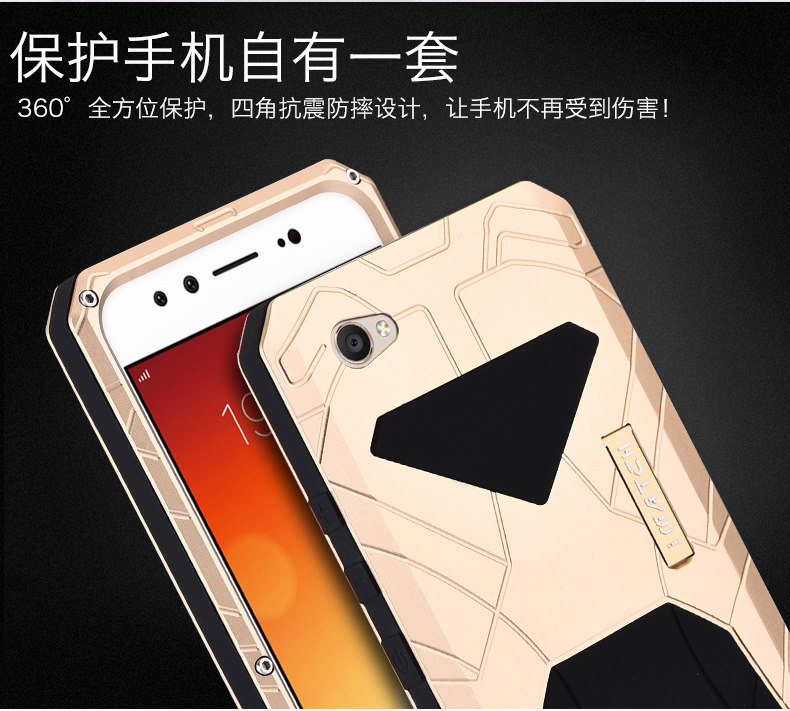 iMatch Water Resistant Shockproof Dust/Dirt/Snow-Proof Aluminum Glass Metal Military Heavy Duty Case Cover for vivo X9