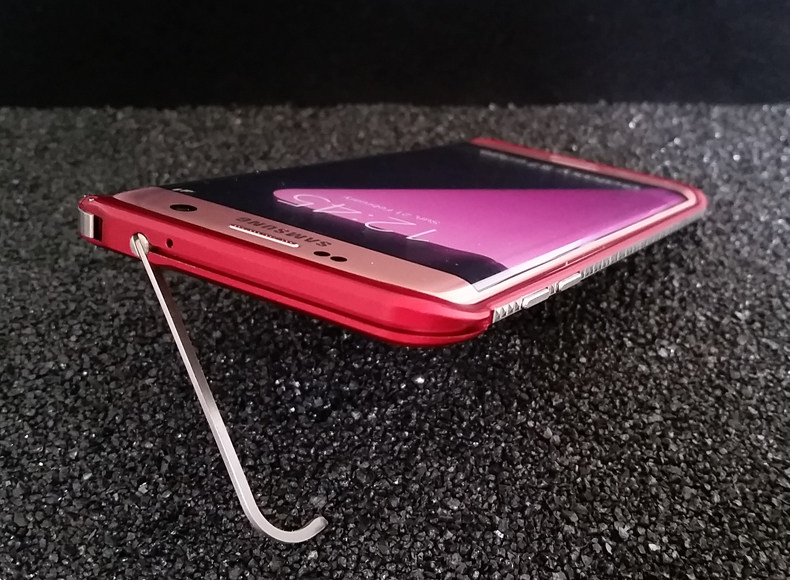 iMatch Slim Light Aluminum Metal Shockproof Bumper with Kickstand for Samsung Galaxy S7 Edge G9350 & S7 G9300
