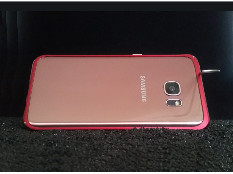 iMatch Slim Light Aluminum Metal Shockproof Bumper with Kickstand for Samsung Galaxy S7 Edge G9350 & S7 G9300