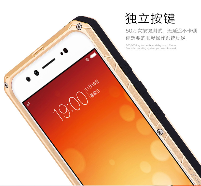 iMatch Water Resistant Shockproof Dust/Dirt/Snow-Proof Aluminum Glass Metal Military Heavy Duty Case Cover for vivo X9