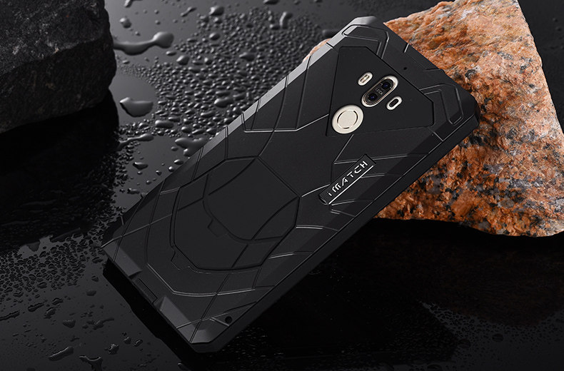 iMatch Shockproof Dust/Dirt/Snow-Proof Aluminum Glass Metal Military Heavy Duty Armor Protection Case Cover for Huawei Mate 9
