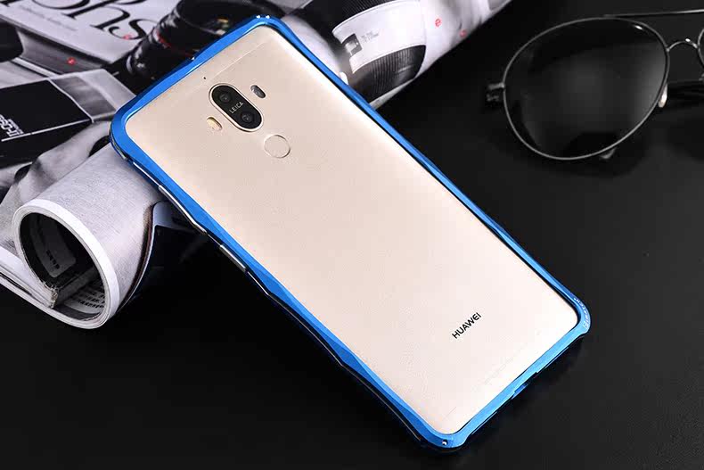 iMatch Slim Light Aluminum Metal Shockproof Bumper Case with Kickstand for Huawei Mate 9