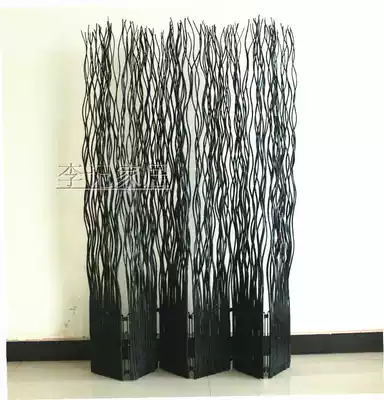 Increase the size of the six-piece curved willow creative home dining room living room bedroom screen partition entrance background wall recommended