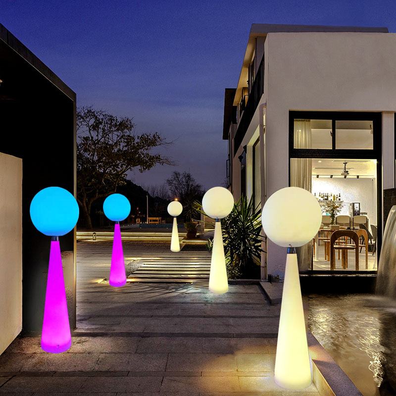 Outdoor led luminous large water drop lamp hotel corridor decoration net red Nordic ins style simple living room floor lamp