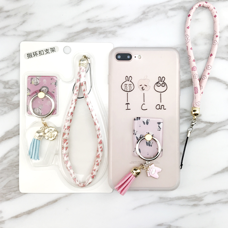 XUN Jie Áp dụng Apple vivo khung điện thoại di động dây kim loại mặt dây chuyền cánh hoa văn hoa văn sọc sọc vòng khóa - Nhẫn nhẫn vàng nam 24k