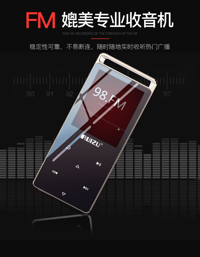 RUIZU Rui D01mp3mp4 Trình phát nhạc sinh viên Bluetooth Walkman màn hình cảm ứng nhỏ ghi âm siêu mỏng bút thể thao cầm tay thẻ tiếng Anh p3 dễ thương p4 đọc tiểu thuyết sách điện tử - Trình phát TV thông minh bộ phát wifi viettel