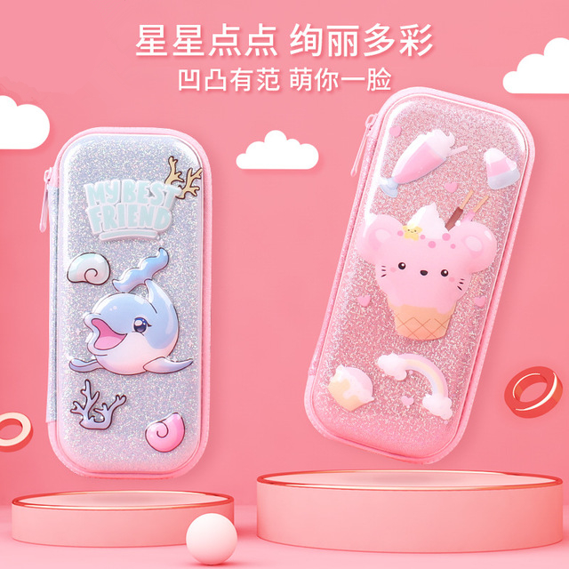 Primary School Children Pen Bag Girl Cartoon Pencil Case Pen Kindergarten Box Multifunction Waterproof Child Large Capacity Pencil Bag