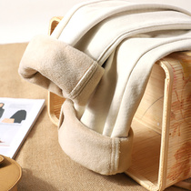 Rice White plus velvet jeans womens straight tube loose spring and autumn winter 2021 New thin nine-point dad pants