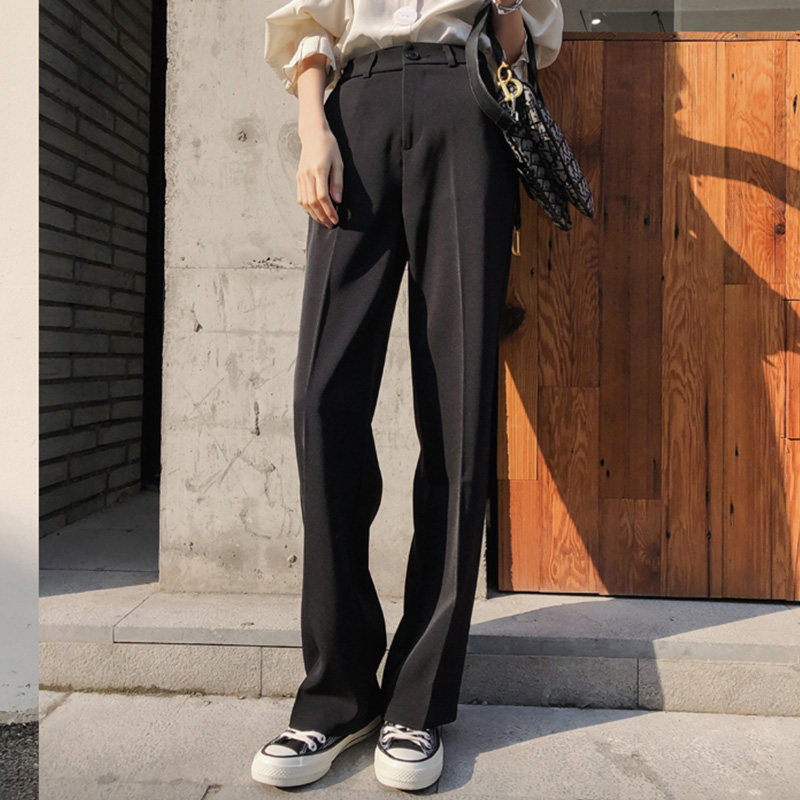 Pendant feeling wide-legged pants 2022 spring autumn new loose with slim high waist pituitary and straight suit casual drag underpants female tide