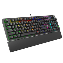 HP HP true mechanical keyboard USB wired game eat chicken RGB mixed light metal panel with palm rest gaming keyboard