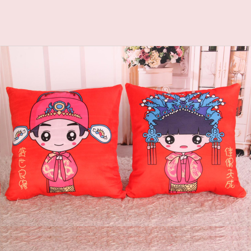 Wedding bed doll Doll pair of wedding supplies Plush gift toys Couple doll pillow Wedding room doll Xiwa