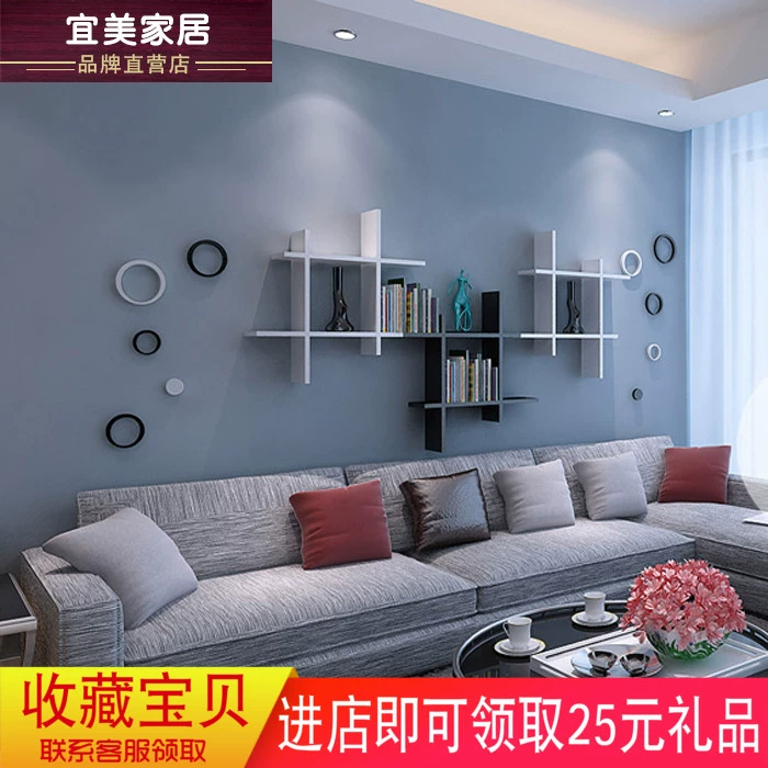Tic-tac-toe vách ngăn TV nền tường trang trí kệ tường kệ tủ tường phòng ngủ lưới sáng tạo giá sách đơn giản - TV