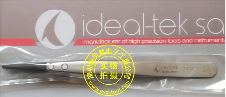 瑞士IDEAL-TEK精密镊子 249CF.SA碳纤维镊子头 防静电圆头镊子