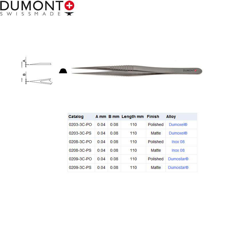 Dumont解剖镊子0208-3C-PO 小鼠解剖镊子0208-3C-PS 精密手术镊子