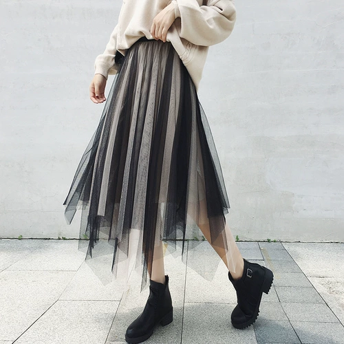 Цветочная и тень Plaza Dance Clothing Halway Юбка сети кожа Sunny Rain Night 982020 Новый Daisaixian