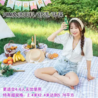 Picnic mat Thickened machine washable moisture proof mat Outdoor folding portable waterproof beach mat Outing ins wind picnic mat