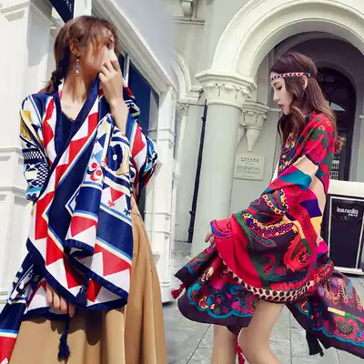 Thin all-match travel scarf travel vacation sunscreen scarf air conditioning large shawl female spring, autumn and summer beach towel