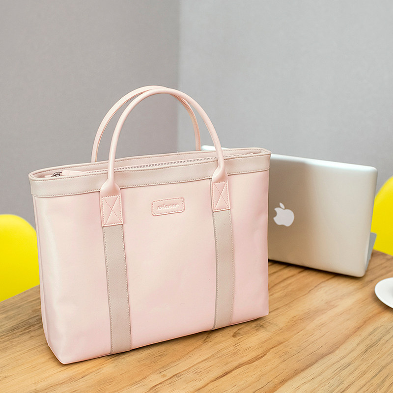 Portable document bag A4 zipper bag waterproof briefcase men's and women's business office meeting bag information bag computer bag