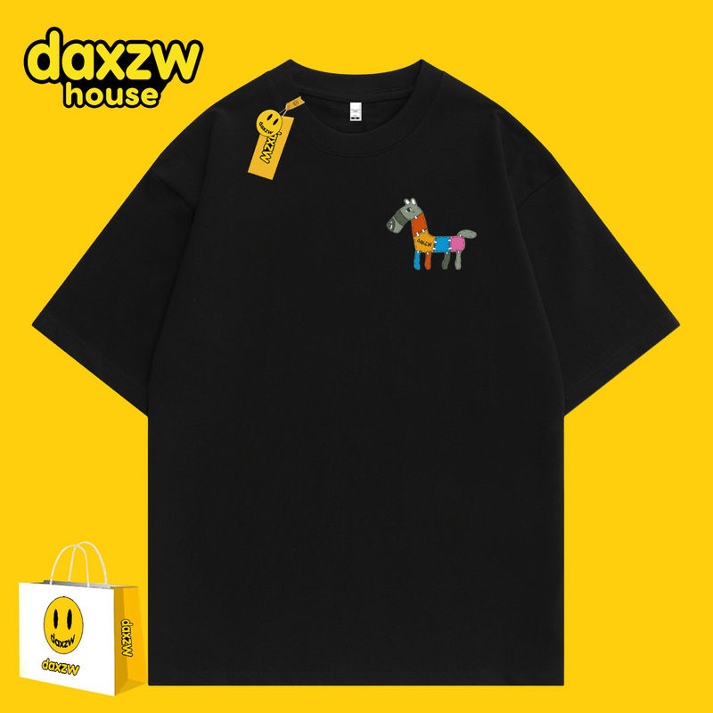 Daxzw Co-Branded Trendy Brand 2026 New Summer Short-Sleeved T-Shirt French Fashion Pony Round Neck Top Unisex