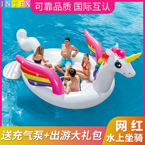Intex, большой надувной водный плавательный круг, единорог, популярно в интернете