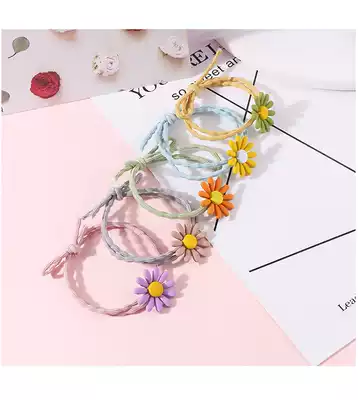 Children tie hair rubber band does not hurt hair girl Hairband hair accessories baby small rope small wrinkle chrysanthemum hairclip headwear