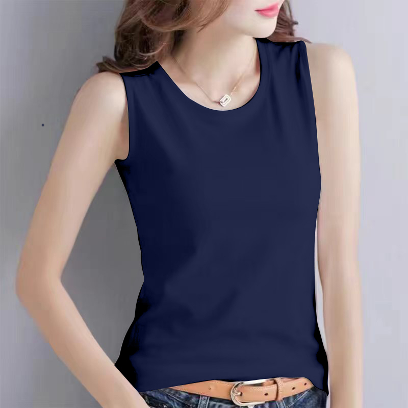 Summer Camisole for Women, Loose Fit, Plus Size, Korean Style, Versatile, Pure Cotton, Sleeveless T-Shirt, Belly-Covering Base Shirt Top