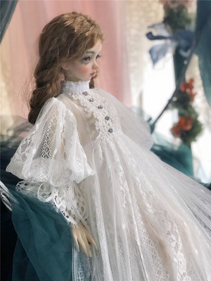 taobao agent BJD two -point baby clothes one -point dress 1/3, 1/2, uncle white lace long skirt warm Yangyang Young hand work