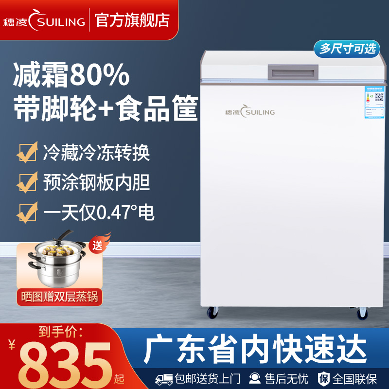 Suling freezer household small 100 200 300 liter horizontal refrigerator energy-saving fresh-keeping freezer refrigerated refrigerator